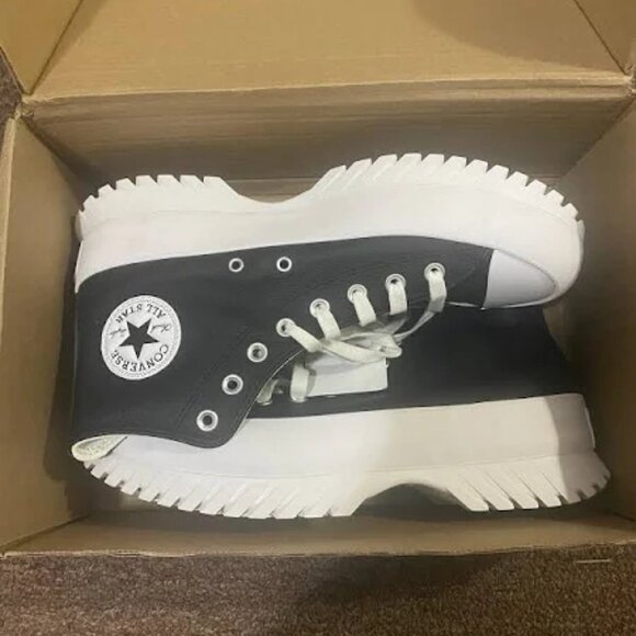 NEW Converse Chuck Taylor All Star Lugged 2.0 Hi Black leather shoes 9.5 NWT - Picture 6 of 8